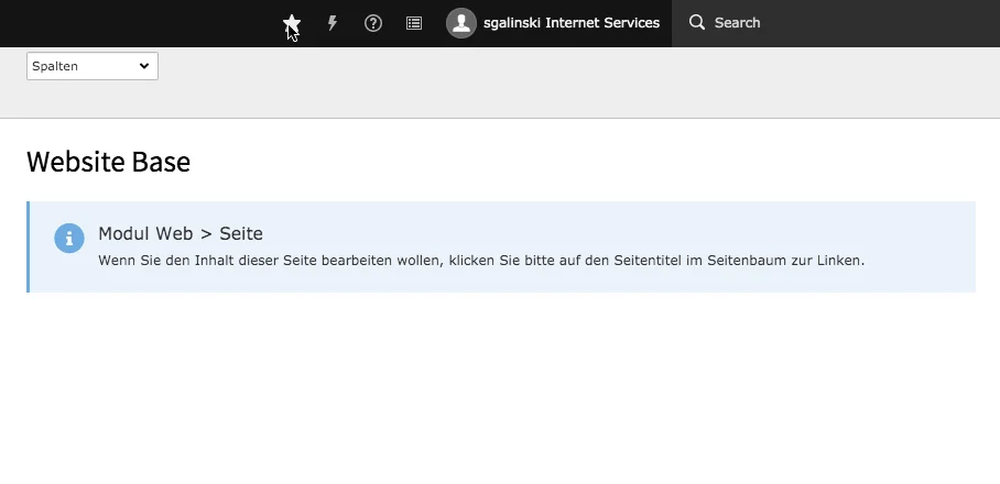 TYPO3 Kopfleiste Elemente