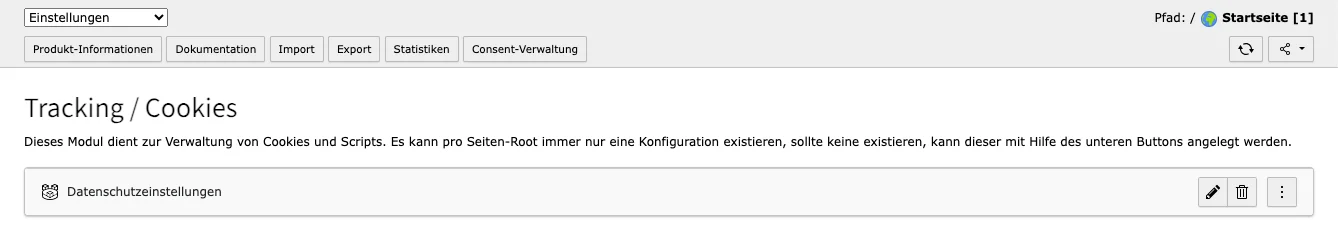 TYPO3 Cookie Opt-In Extension Import Export