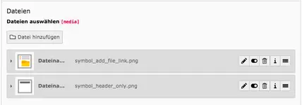 TYPO3 Dateien hinzufügen Dateilinks