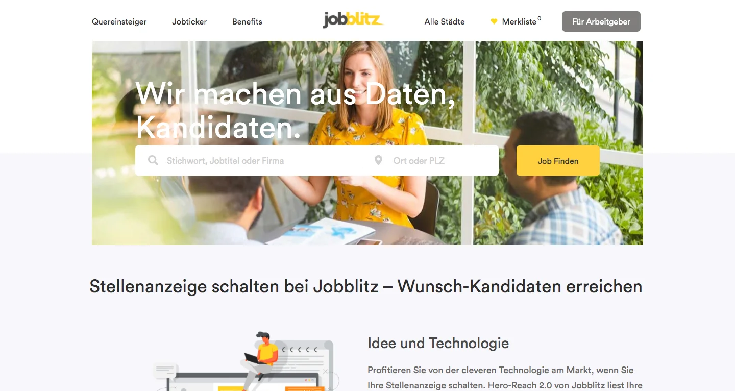 Jobblitz Website Screenshot