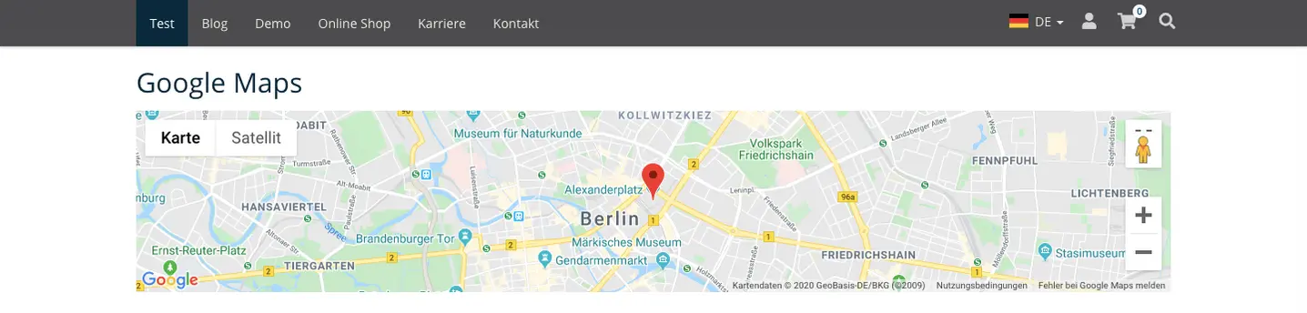 TYPO3 Mask Element Google Maps Frontend