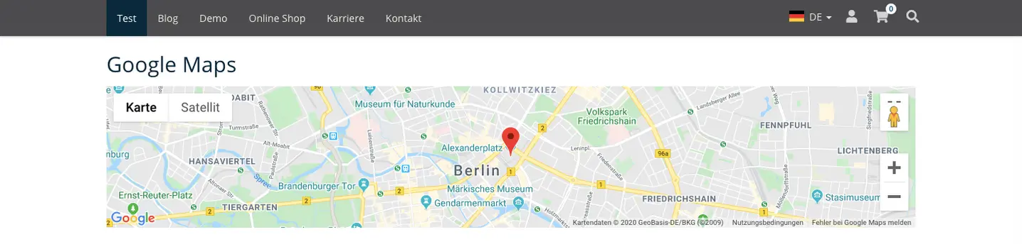 TYPO3 Content element Mask Element Google Maps Frontend