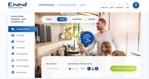ENNI Gas Website Screenshot