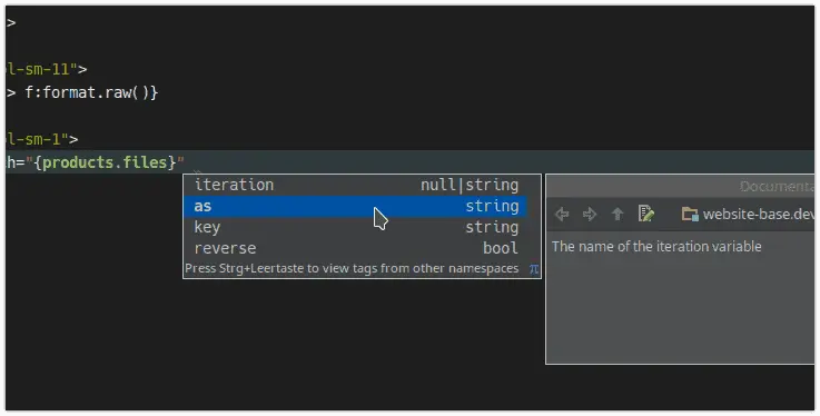 With the key combination Ctrl + Q the documentation of the selected symbol can be displayed at any time