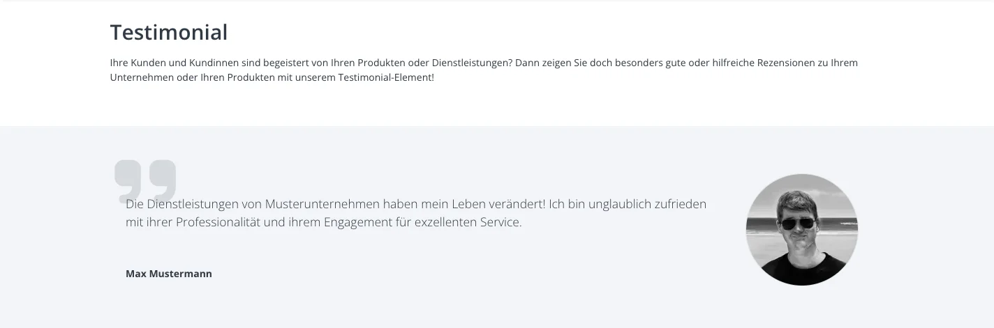 TYPO3 Mask Element Testimonial im Frontend