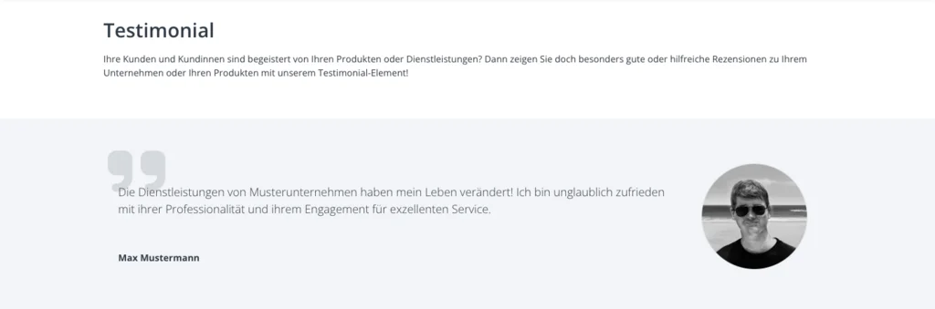 TYPO3 Mask Element Testimonial im Frontend