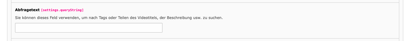 TYPO3 Vimeo Video Extension Abfragetext Filter