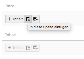 TYPO3 Kopiertes Inhaltselement einfügen