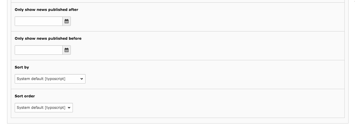 TYPO3 Content Elements News Elements Backend Tab Plugin Sort News