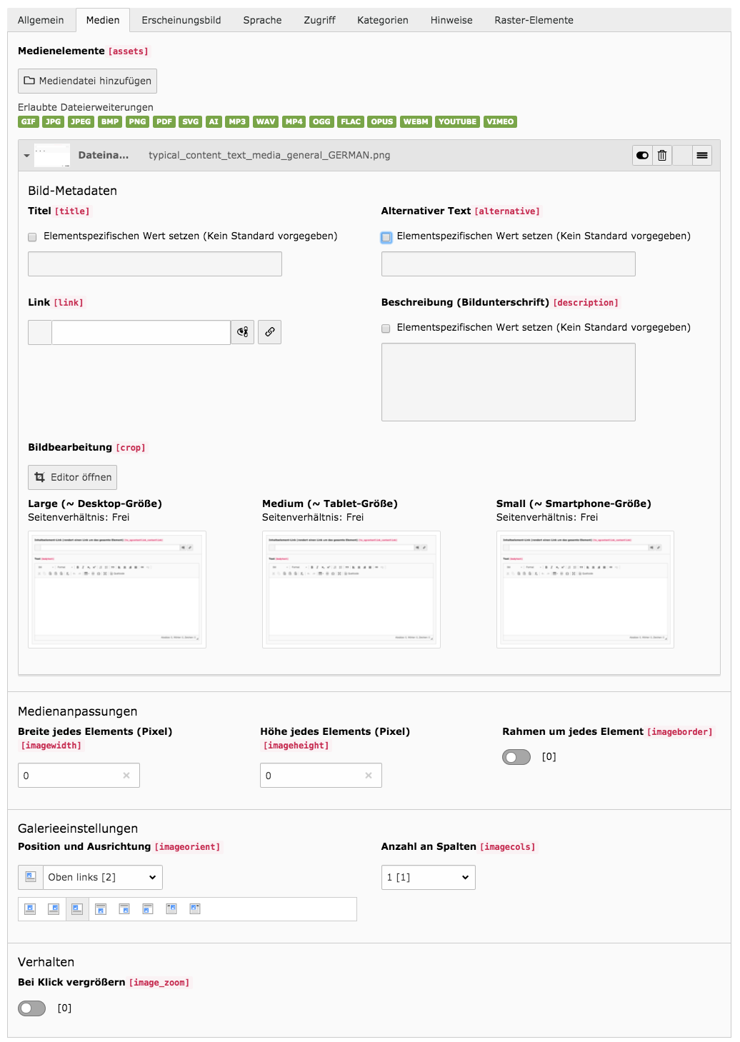 TYPO3 Bildbearbeitung