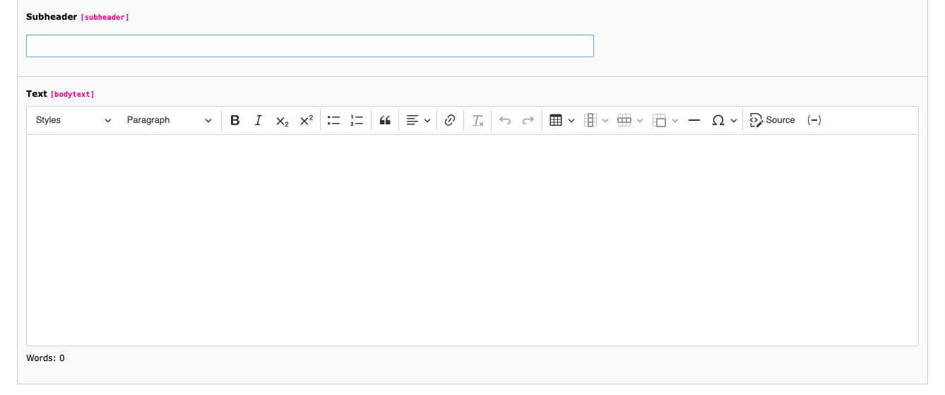 TYPO3 Rich Text Editor RTE