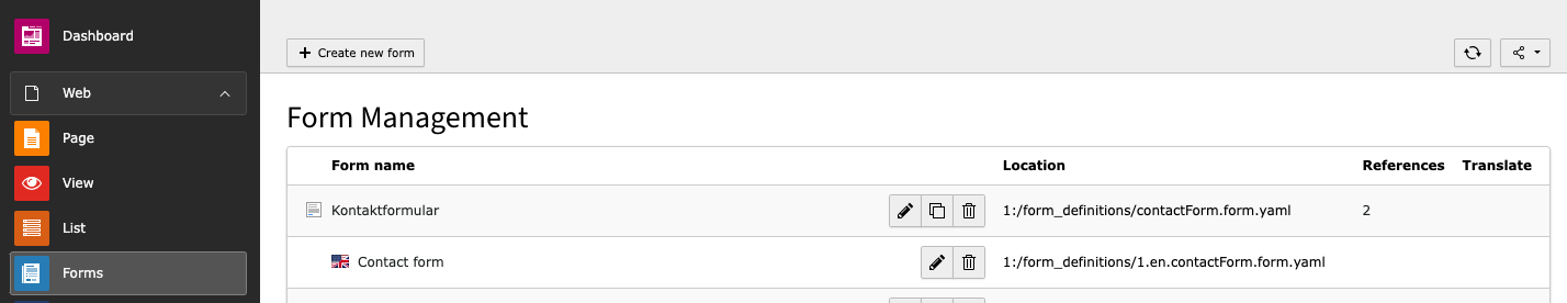 TYPO3 Backend Module Forms