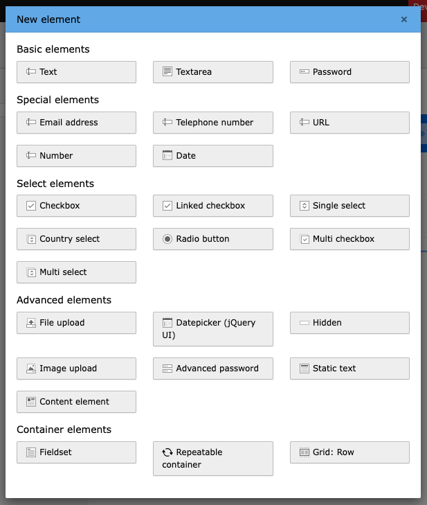 TYPO3 Backend Module Forms All Form Elements