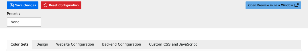 TYPO3 Module Website Configuration Options