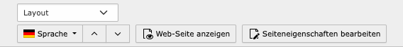TYPO3 Seiteneigenschaften Optionen über dem Inhaltsbereich