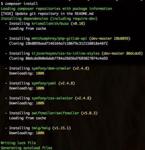 Excerpt from the Composer installation