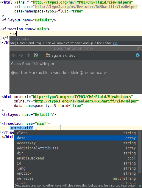 Support for xmlns view helper